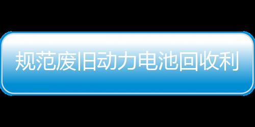 利用门联五部展执规范回收合开项行动力电池动废旧法专